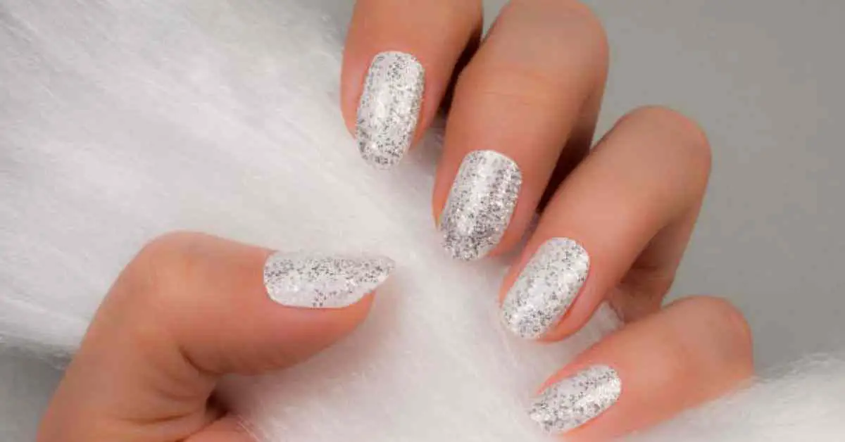 White Glitter Nails